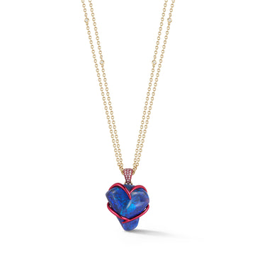 Graffiti Wraparound Heart Opal Pendant