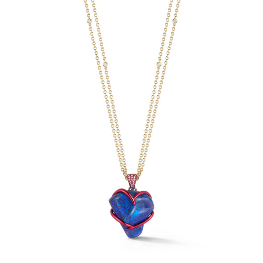 Graffiti Wraparound Heart Opal Pendant