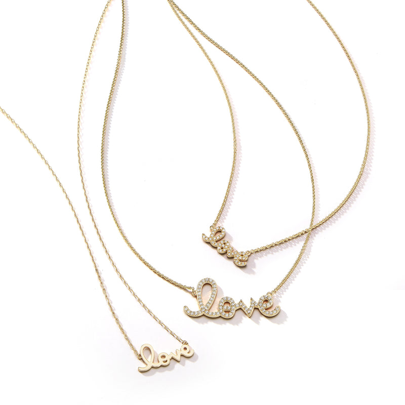 Pure Gold Love Script Necklace