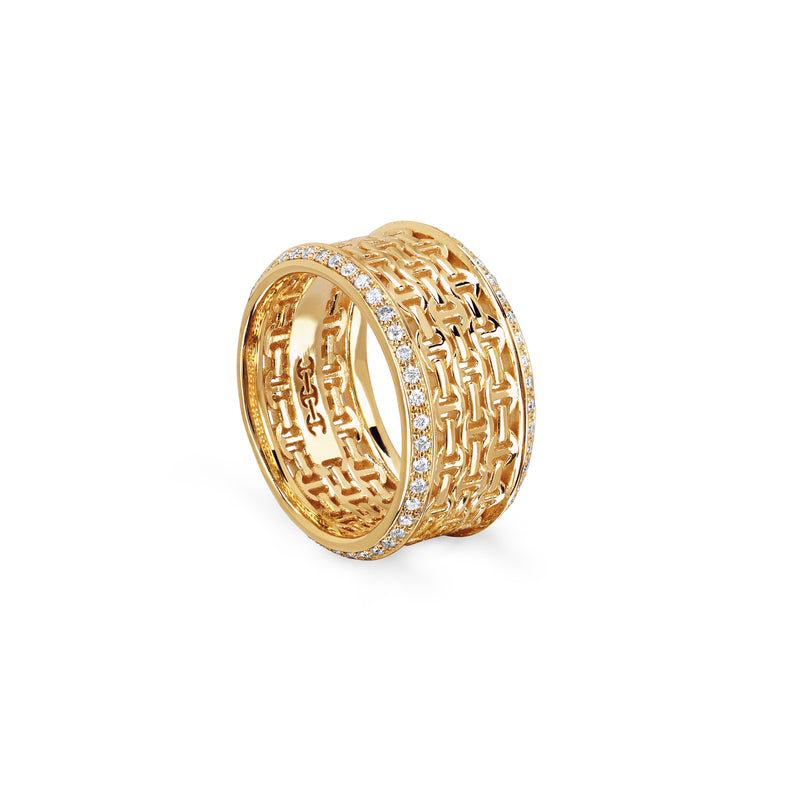 Stapel I Ring with Diamonds - Yellow Gold