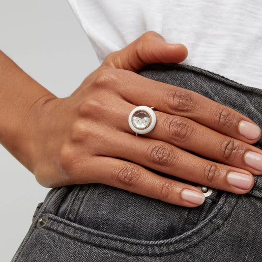 Diamond Donut Enamel Ring