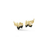 Winged "LOVE" Earrings with Black Enamel