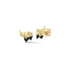 Winged "LOVE" Earrings with Black Enamel