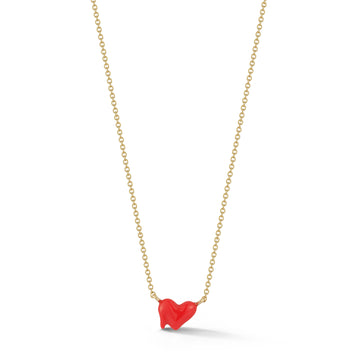 Hot Pink Dripping Heart Necklace