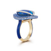 Opal Orbit Ring with Sapphires and Diamonds