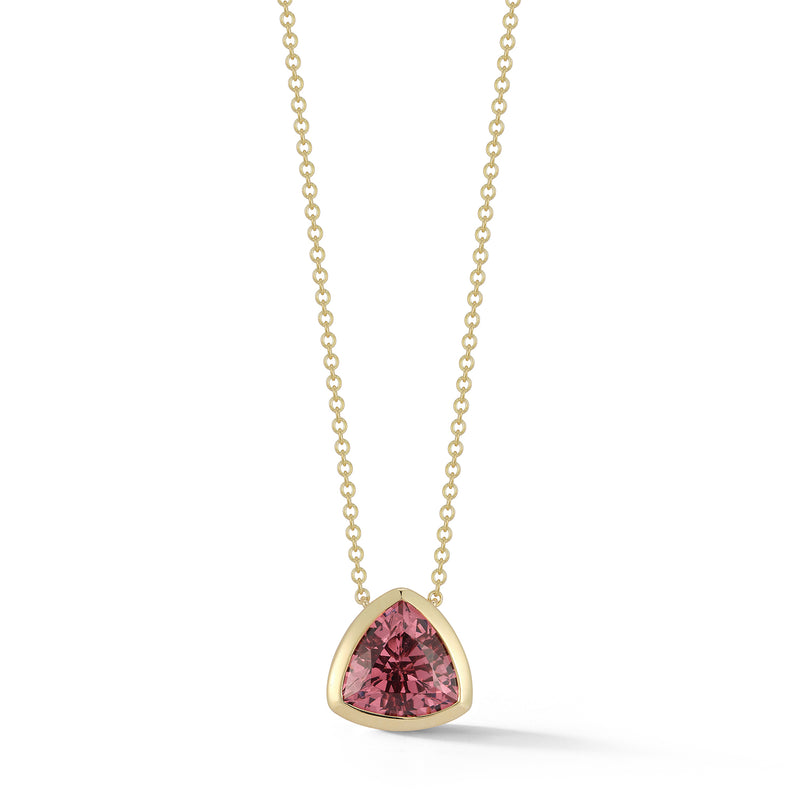 Trillion Cut Pink Tourmaline Necklace