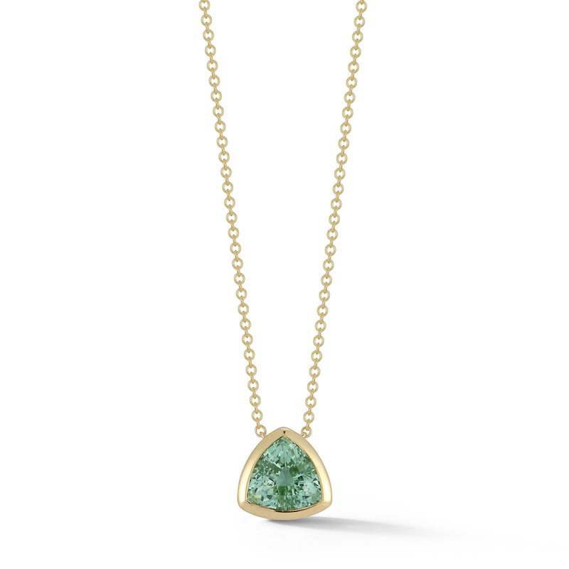 Trillion Cut Mint Green Tourmaline Necklace