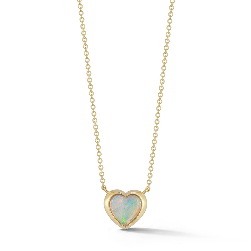 Small Opal Heart Pendant