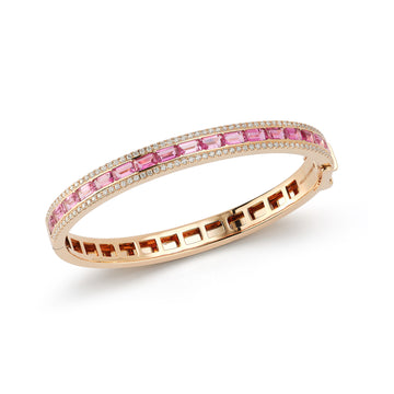 Pink Sapphire Origami Bangle