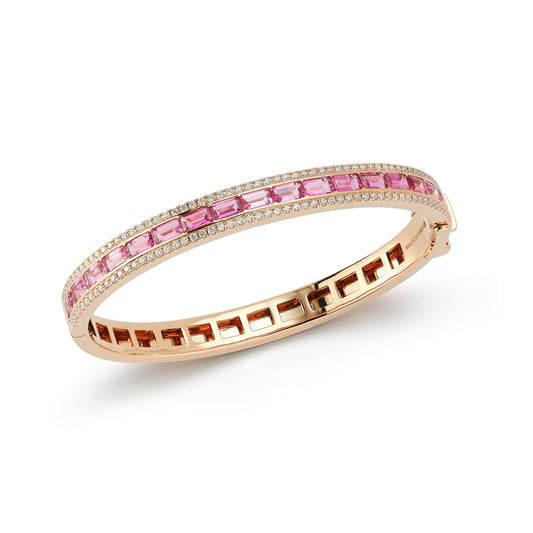 Pink Sapphire Origami Bangle