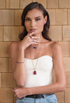 Graffiti Rubellite Origami Bangle (Pink Rhodium)