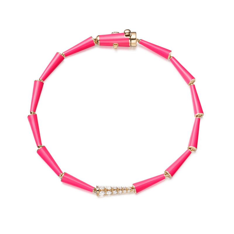 Lola Linked Bracelet (Neon Pink Enamel)