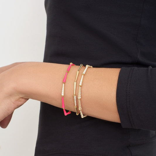 Lola Linked Bracelet (Neon Pink Enamel)