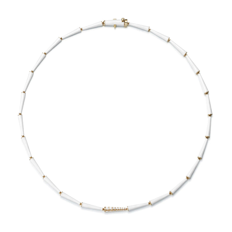 Lola Linked Necklace (White Enamel)