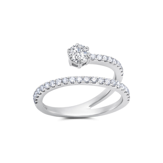 White Diamond Mega Swirl Ring
