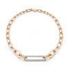 Morrell Graduating Chain Necklace with Extra Elongated Oval Diamond Link