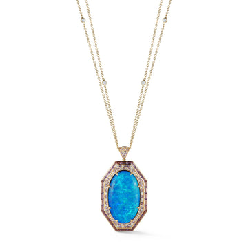 Opal and Purple Sapphire Necklace