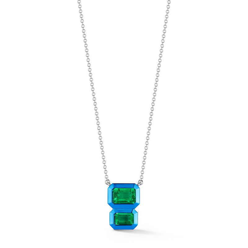 Emerald Two Tier Pendant with Blue E-Coating