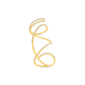 Diamond Mega Swirl Ring, Yellow Gold