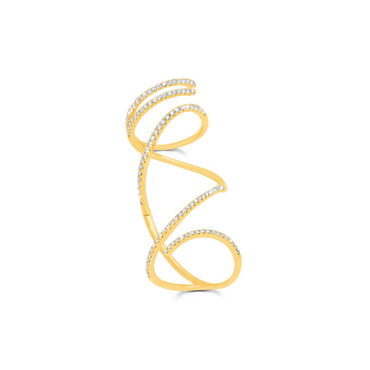 Diamond Mega Swirl Ring, Yellow Gold
