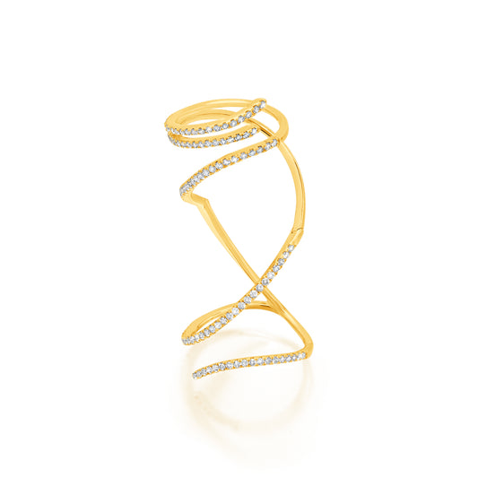 Diamond Mega Swirl Ring, Yellow Gold