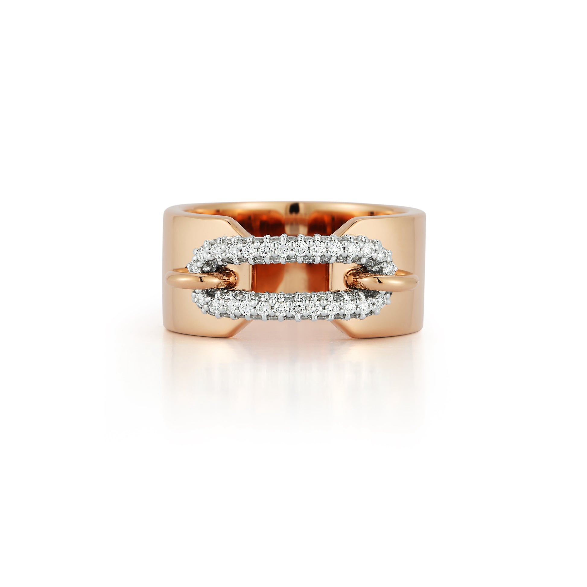 Morrell Diamond Elongated Oval Link Cuff Ring