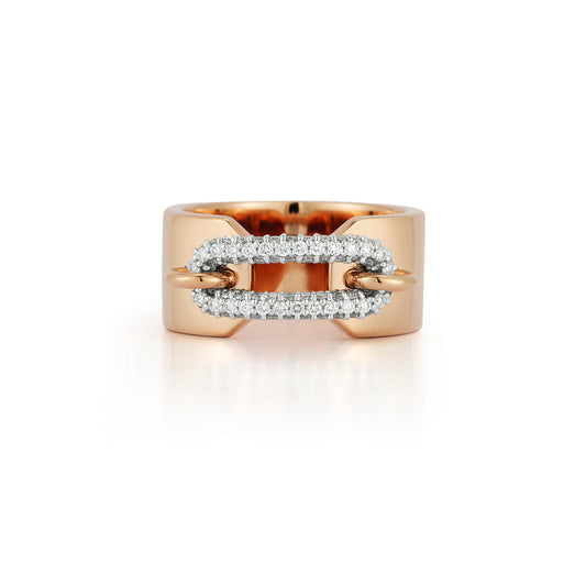 Morrell Diamond Elongated Oval Link Cuff Ring