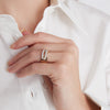 Morrell Diamond Elongated Oval Link Cuff Ring