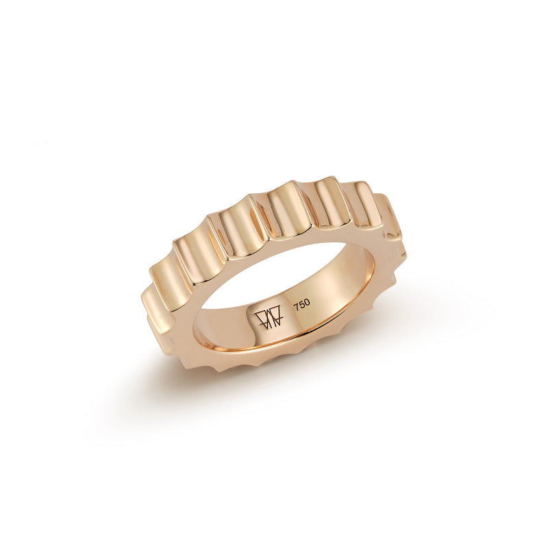 Clive II Gold Jumbo Fluted Band Ring