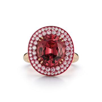 Malaya Garnet and Diamond Cocktail Ring