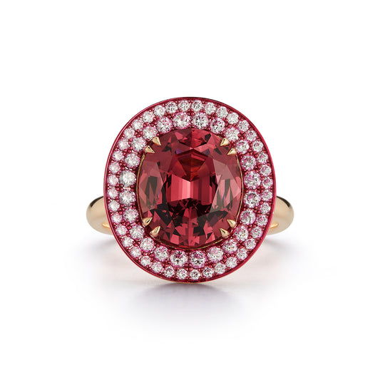 Malaya Garnet and Diamond Cocktail Ring