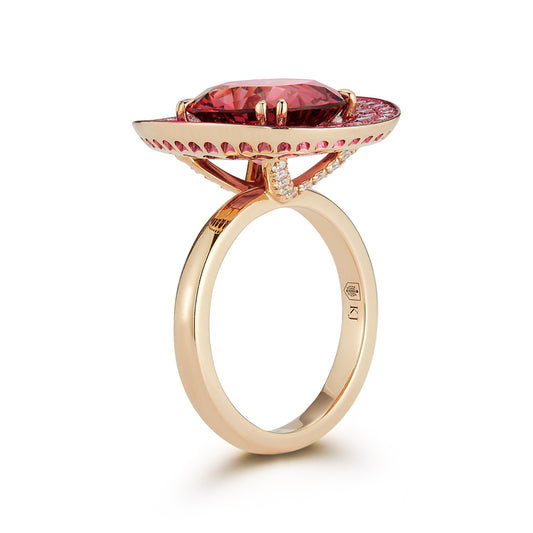 Malaya Garnet and Diamond Cocktail Ring