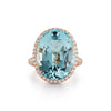 13.33ct Oval Aquamarine Cocktail Ring