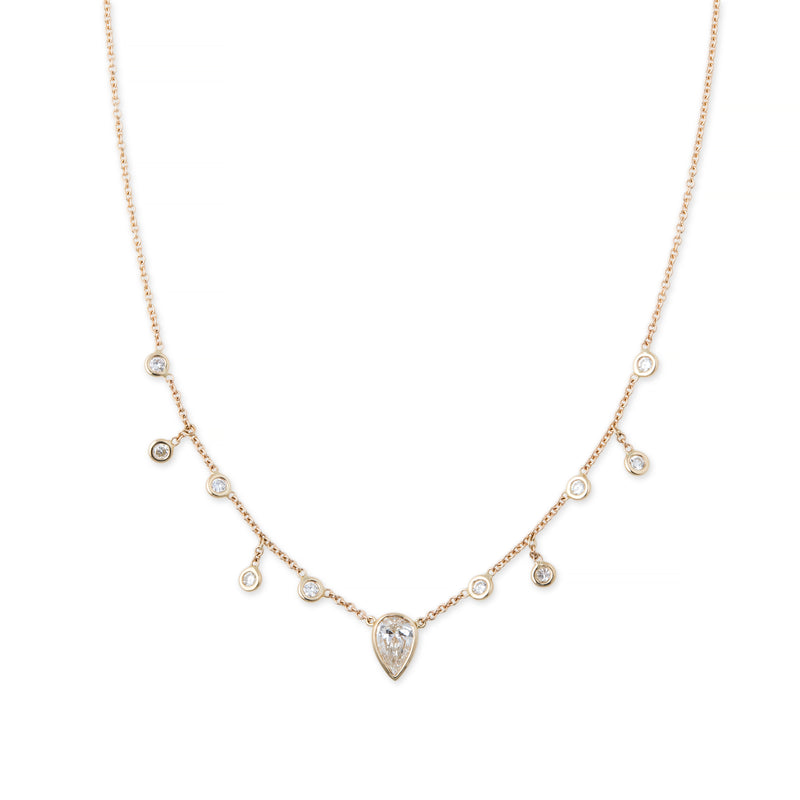 Teardrop Diamond Half Shaker Necklace