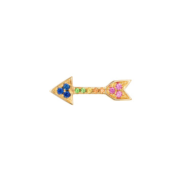 Arrow Stud with Rainbow Sapphires