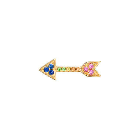 Arrow Stud with Rainbow Sapphires