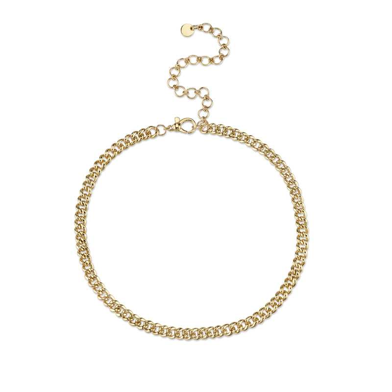 Mini Solid Gold Link Chain Necklace
