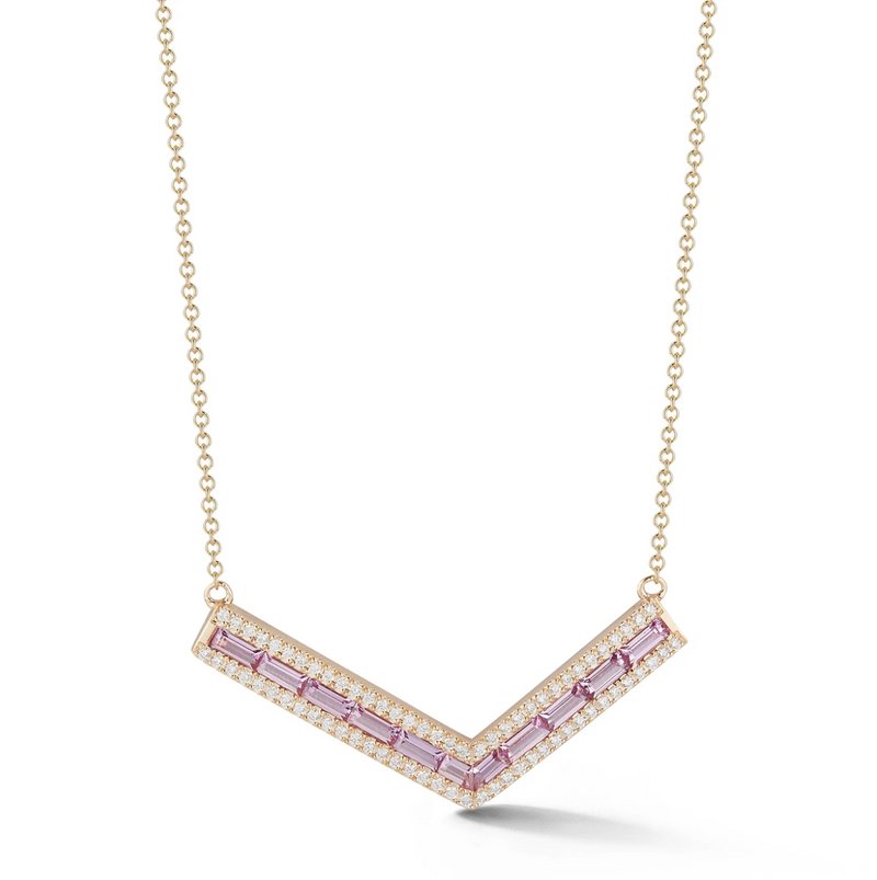 Light Pink Sapphire Valley Origami Necklace