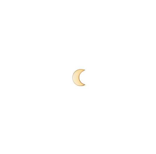 Moon Stud in Yellow Gold