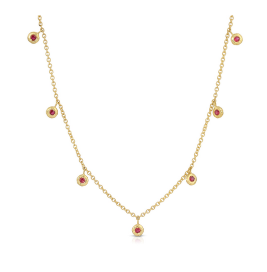 Nesting Gem Eternity Necklace - Ruby