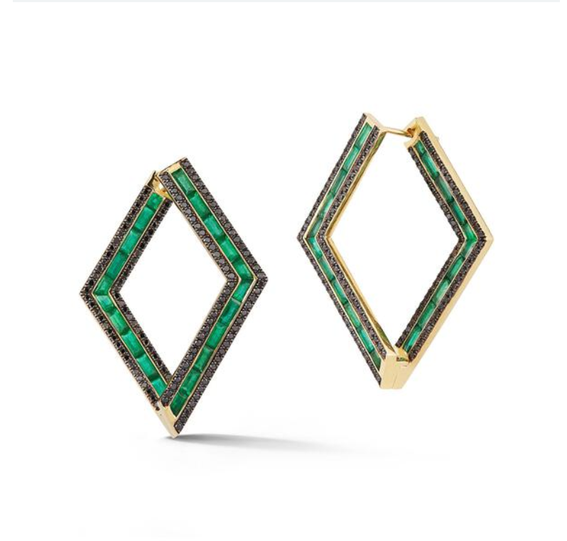 Emerald Tesla Origami Earrings