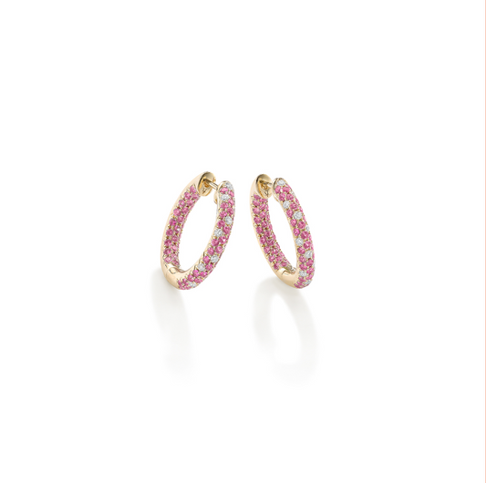 Pink Sapphire Disco Sister Hoop
