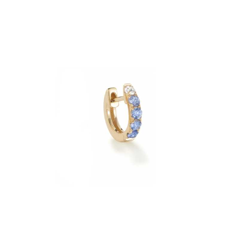 Medium Orb Hoop with Blue Sapphires (Yellow Gold)