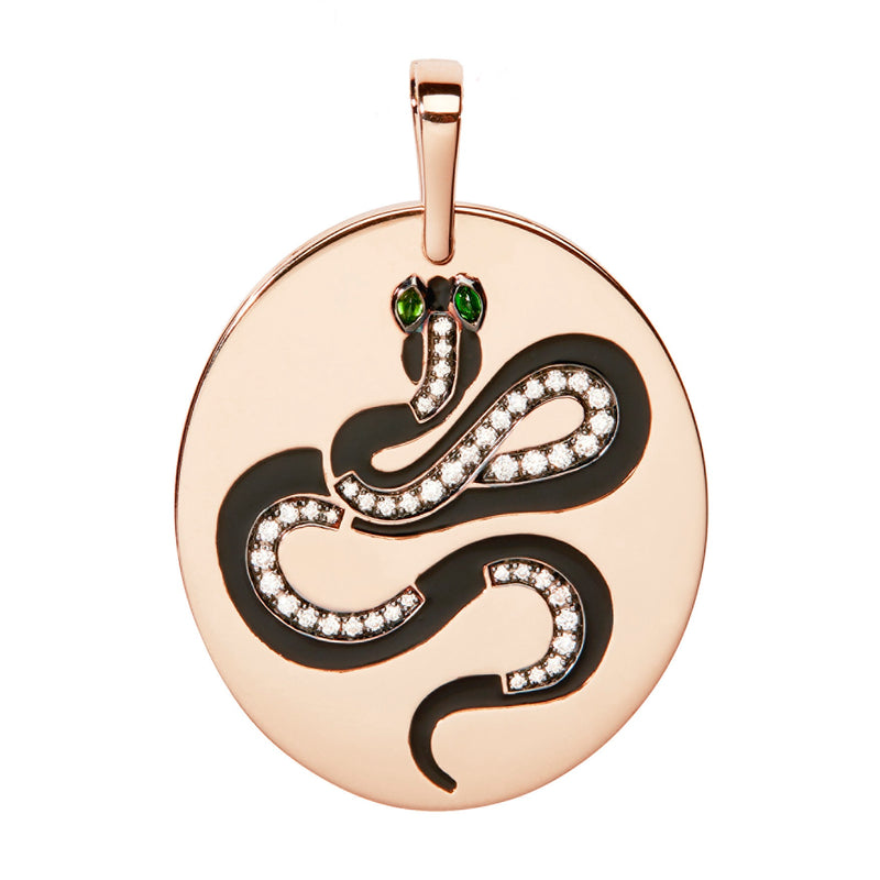 Rose Gold Snake Pendant on ball chain