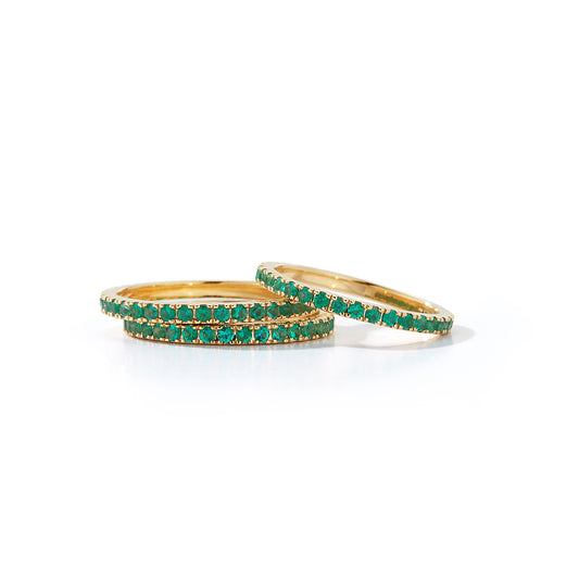 Emerald Eternity Band Rings