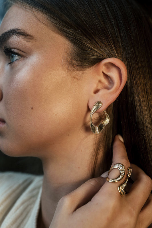 Stream Lines Loop Earrings