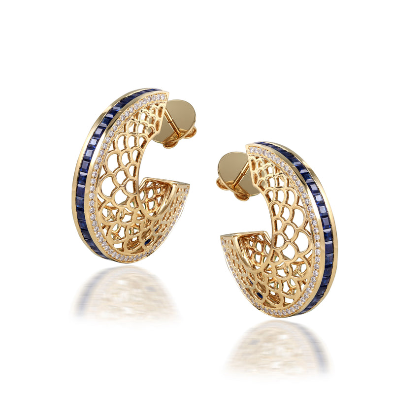 Blue Sapphire Jodhpur Earrings