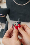 Ruby & Diamond 3 Sided Band Ring