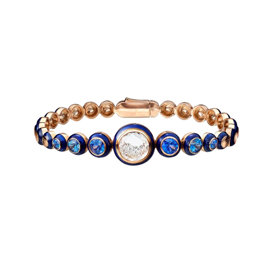 Blue Enamel Tennis Bracelet