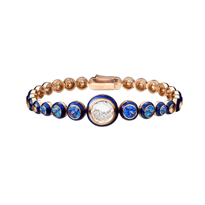 Blue Enamel Tennis Bracelet